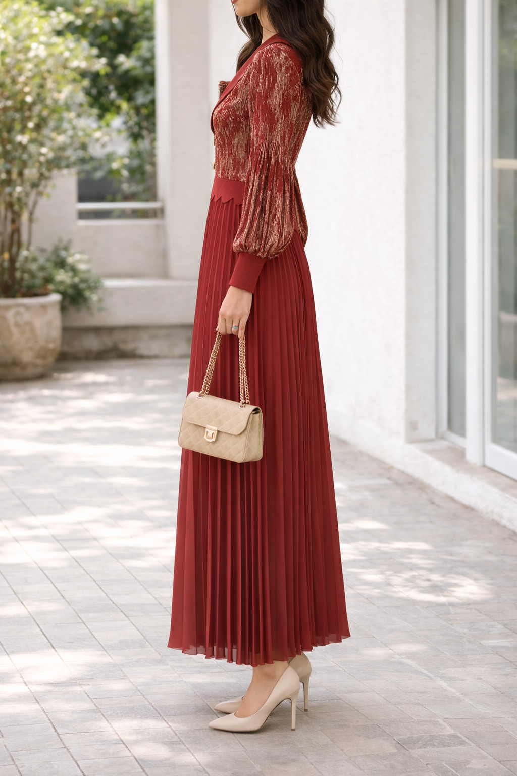 AA1102-Aurelia Pleated Dress