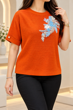 Bloom Embellished Knit Top GG
