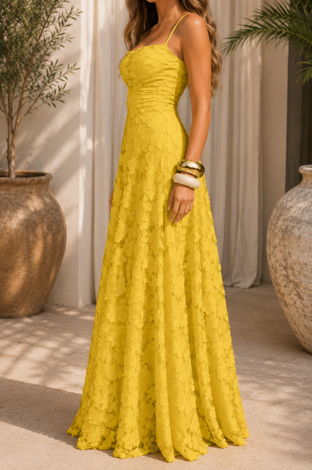 AA 0112C Blossom Lace Evening Gown