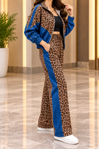 Wild Chic Leopard Print Tracksuit Co-ord Set