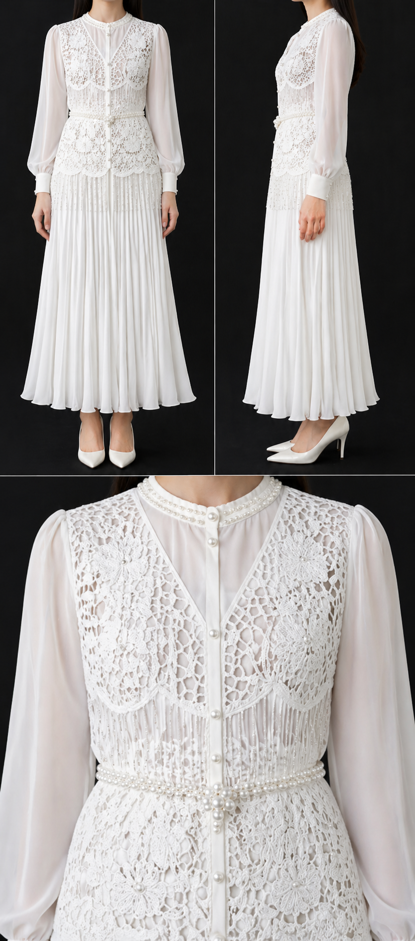 AA 0120 Pearl Luxe Lace Dress