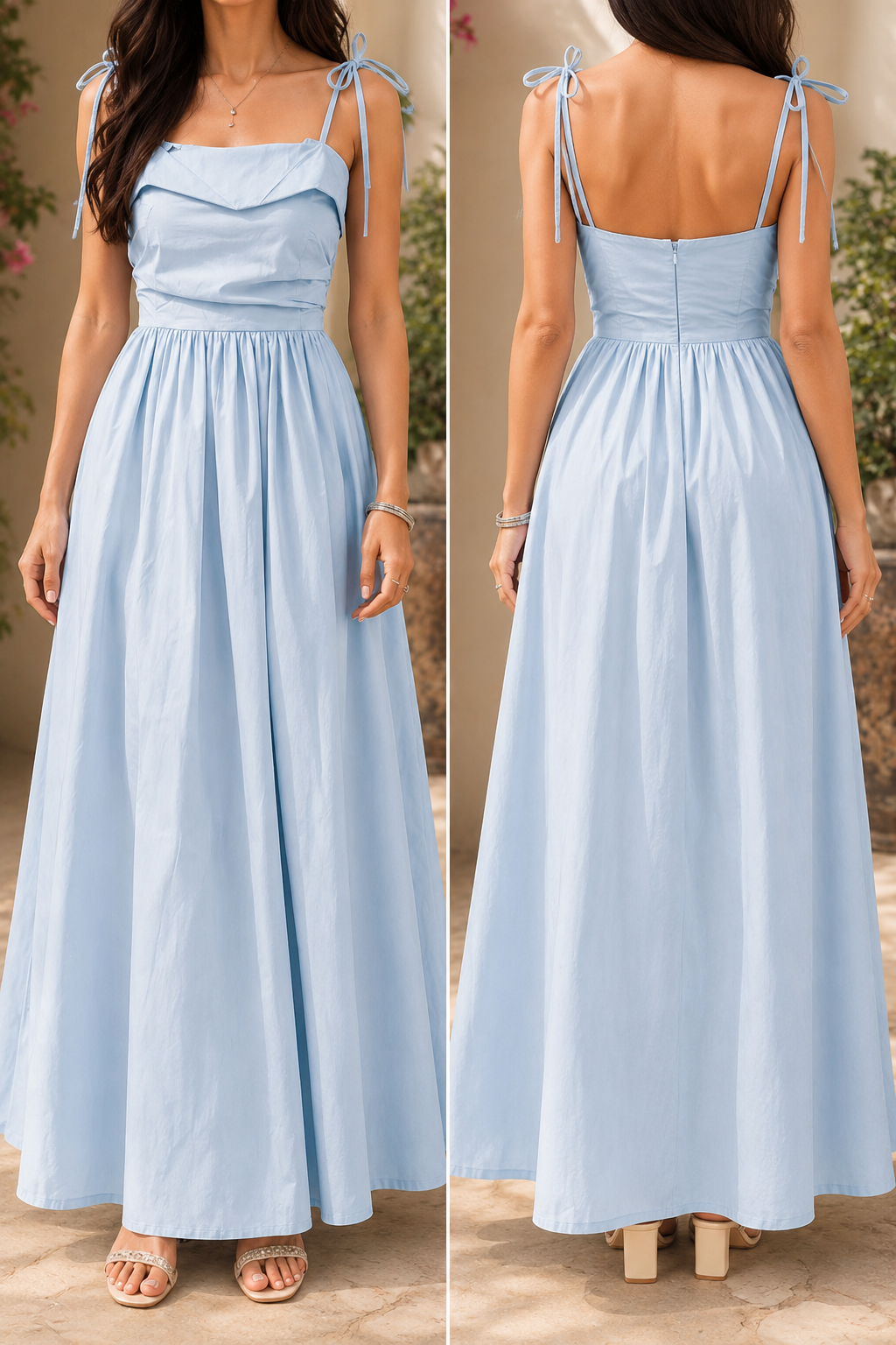 AA 0112C Tie-Strap Maxi Dress