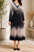 AA 0111 Ombre Pleated Midi Dress