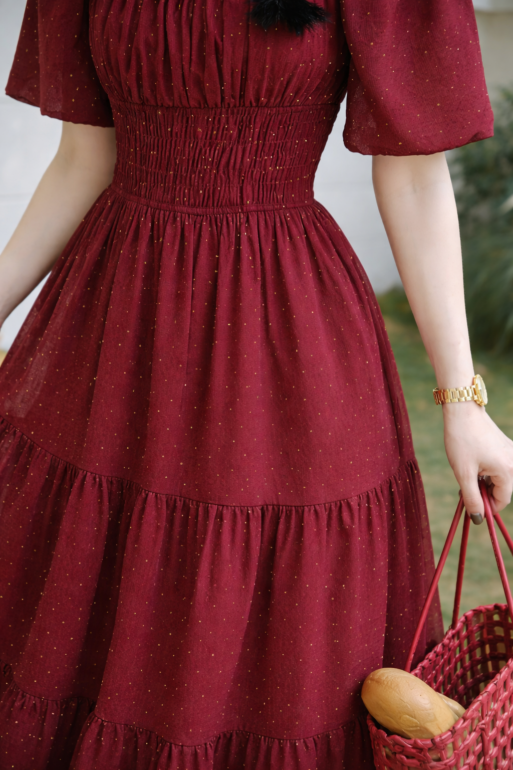AA-0568 Cherry Charm Tiered Dress