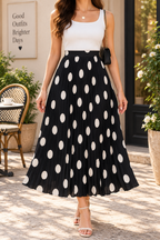 AA 0111 Blush Long Polka Dot Skirt