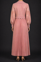Pink Gold Pleated Dress
