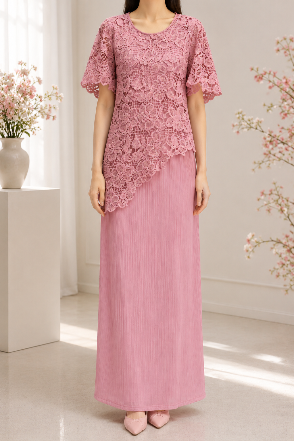 AA 0111F Blush Bloom Lace Set