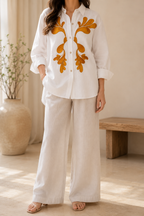 AA 0112C Golden Leaf Embroidered Shirt