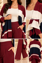AA 011 Color-Block Kimono Co-ord Set