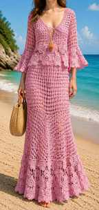 AA 0111C Shore Crochet Dress