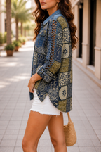 AA0128 Boho Patchwork Shirt