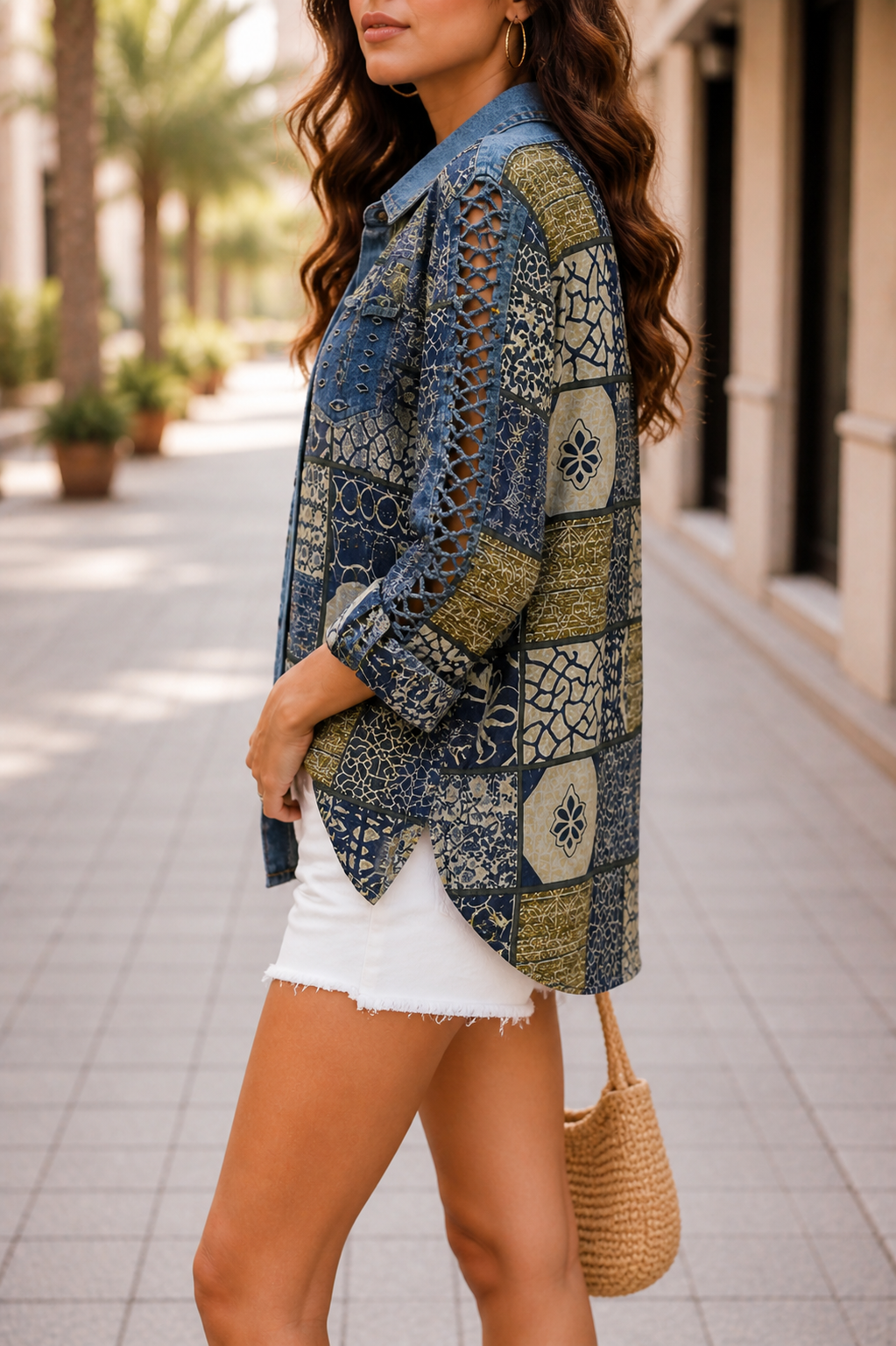 AA0128 Boho Patchwork Shirt