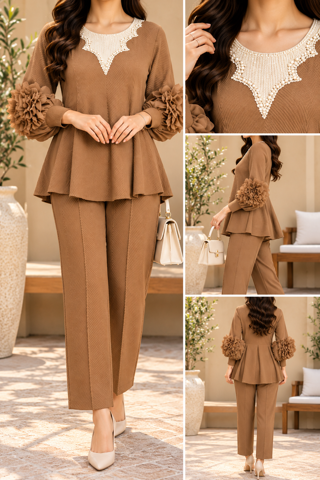 AA 0111 Floral Sleeve Co-ord Set
