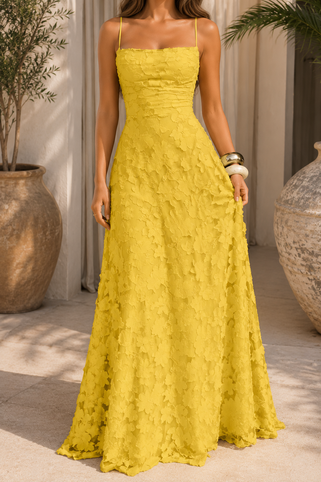 AA 0112C Blossom Lace Evening Gown