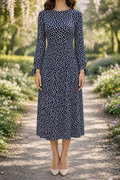 AA 0114C Midnight Polka Dress