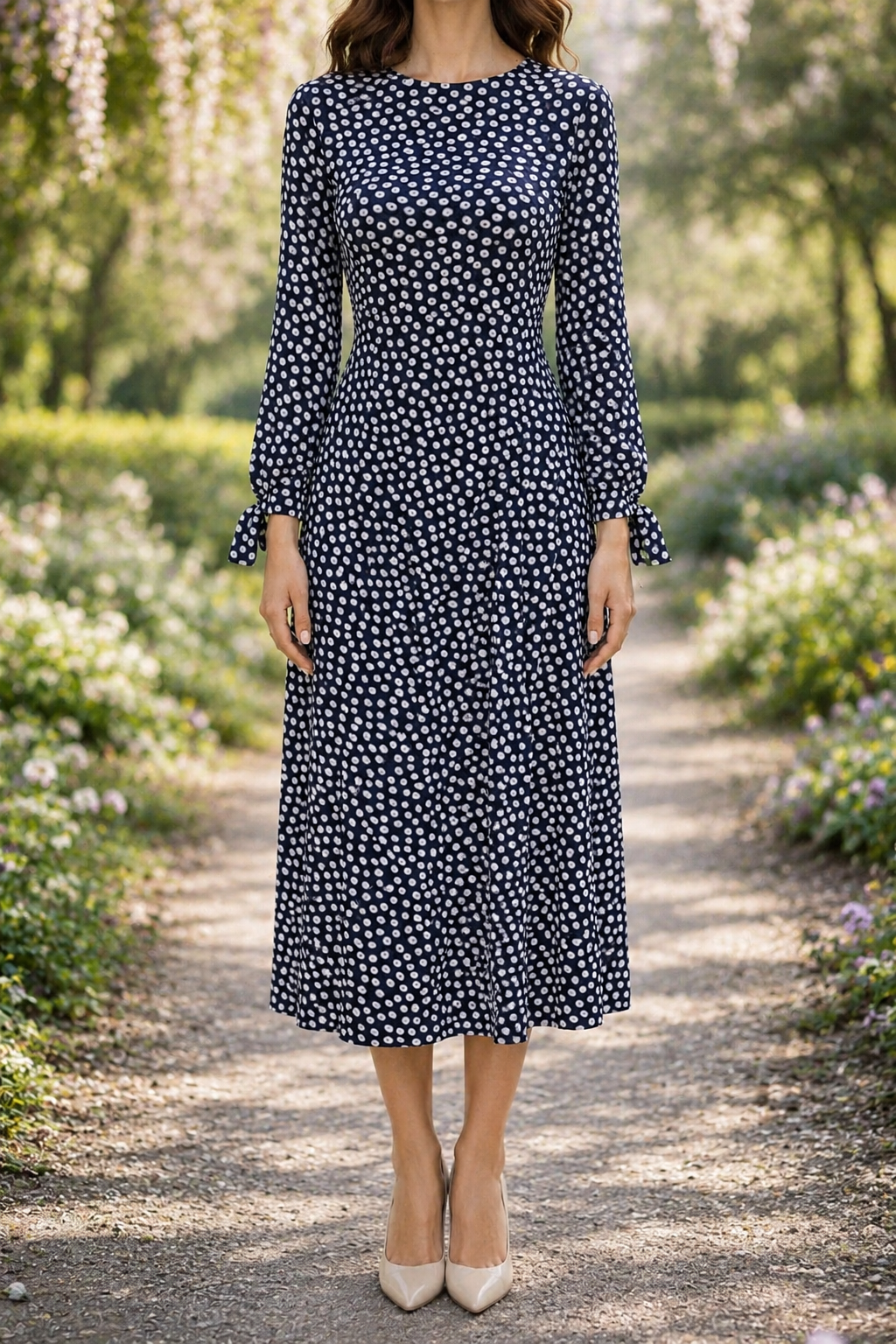 AA 0114C Midnight Polka Dress