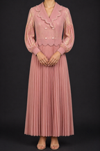 Pink Gold Pleated Dress