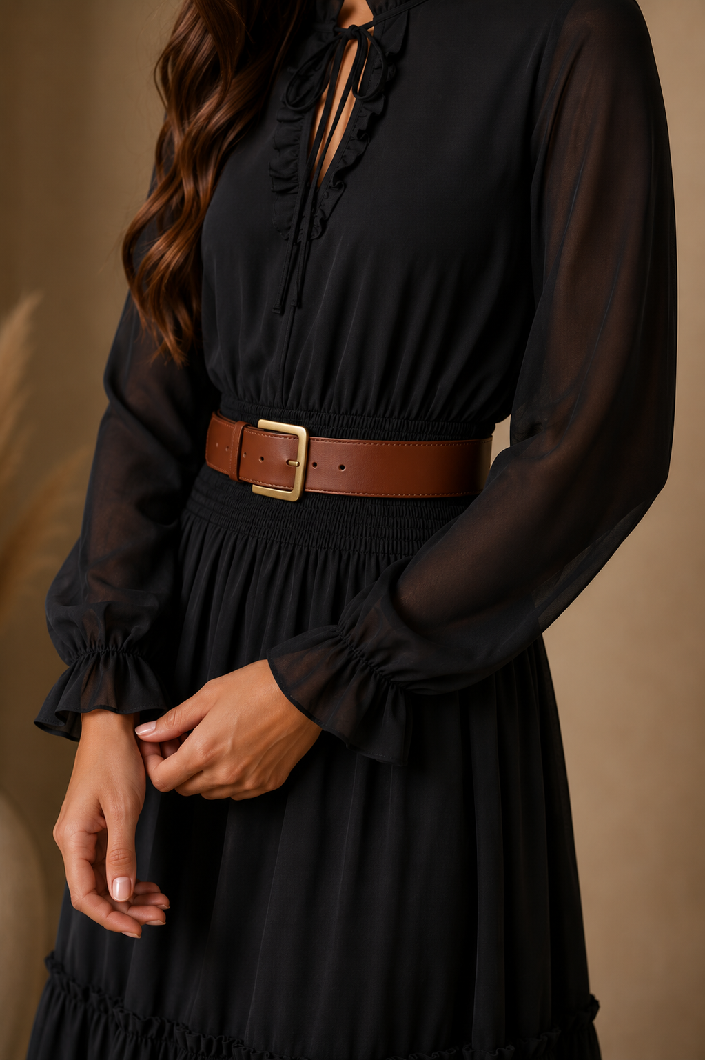 AA 0112C Midnight Grace Ruffle Dress