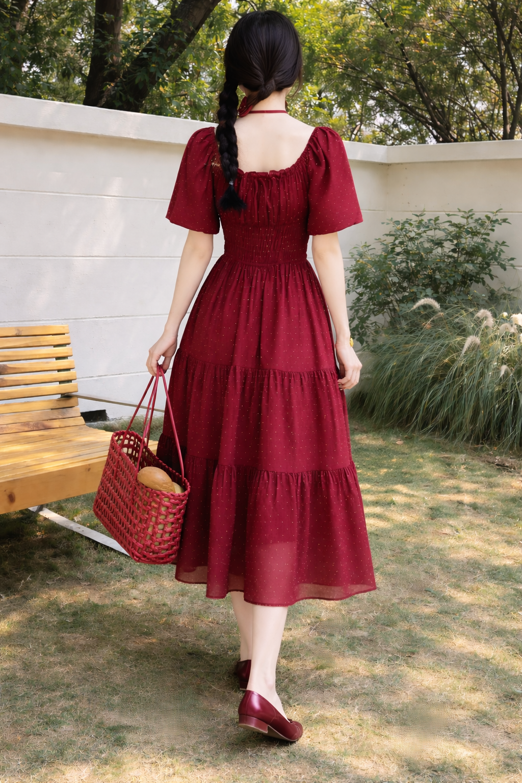 AA-0568 Cherry Charm Tiered Dress