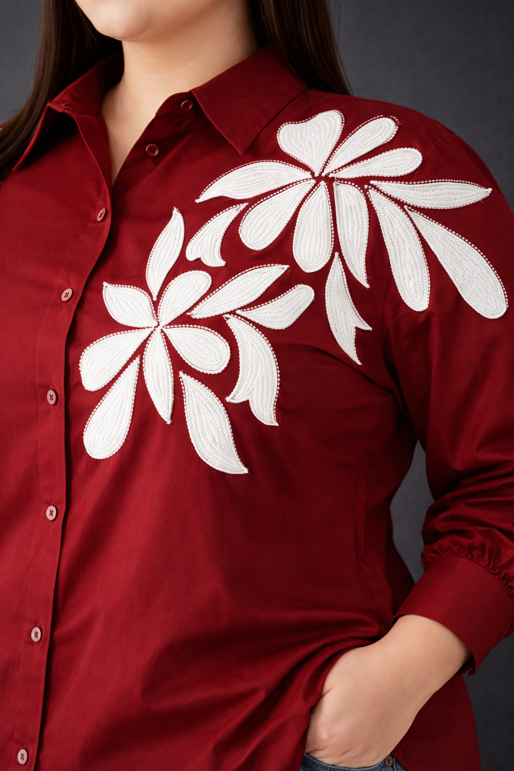 Crimson Flower Shirt