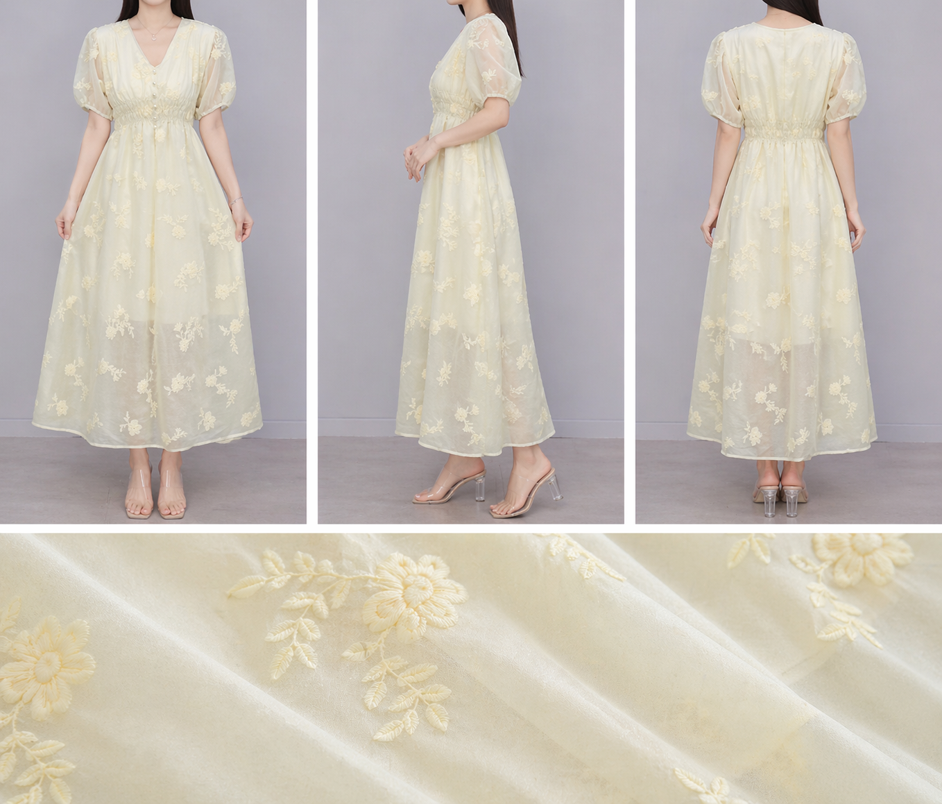 Noir Petal Grace Dress