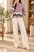 AA 011 Chevron Pattern Cable-Knit Sweater