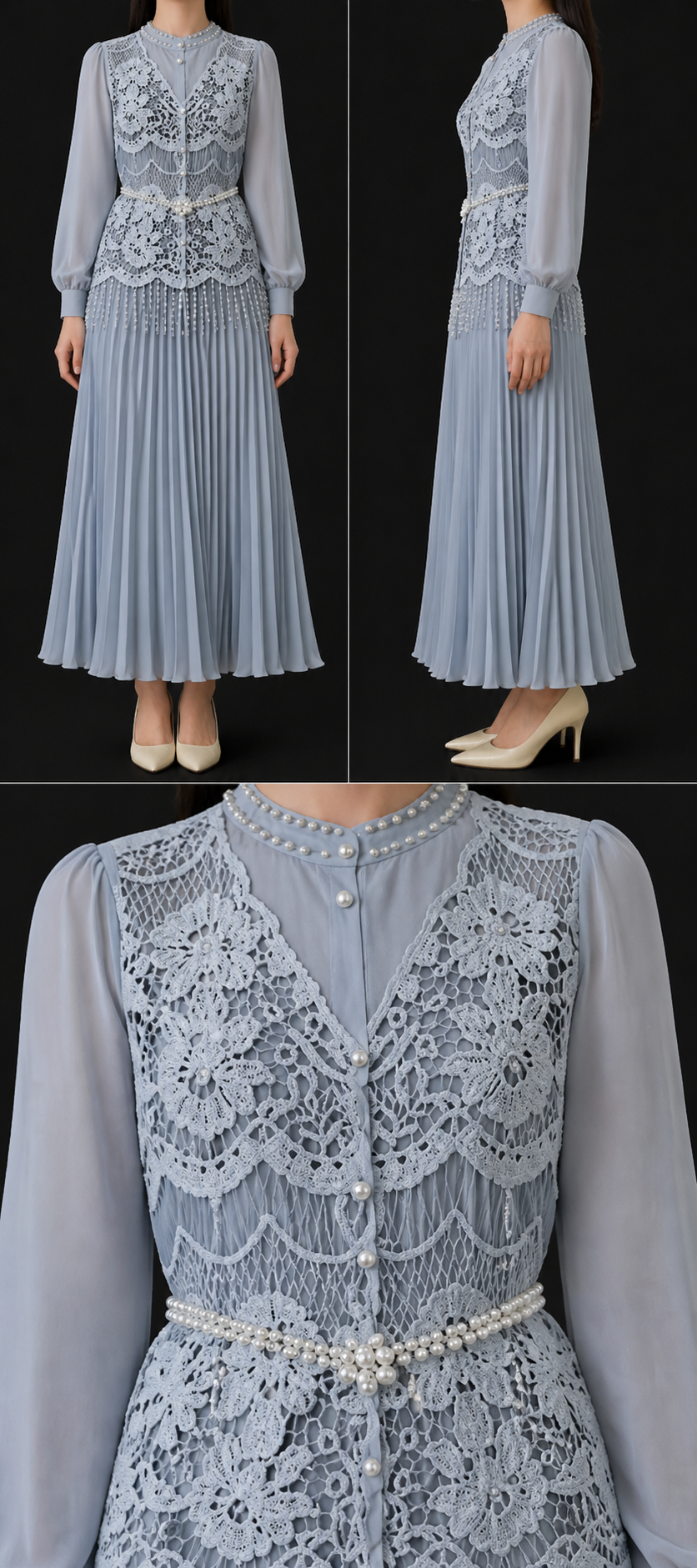 AA 0120 Pearl Luxe Lace Dress