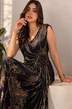 Midnight Gold Maxi Dress