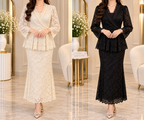 AA 0111 Elegant Lace Wrap Midi Dress