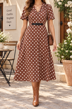 AA 0111 Polka Dot Shirt Dress