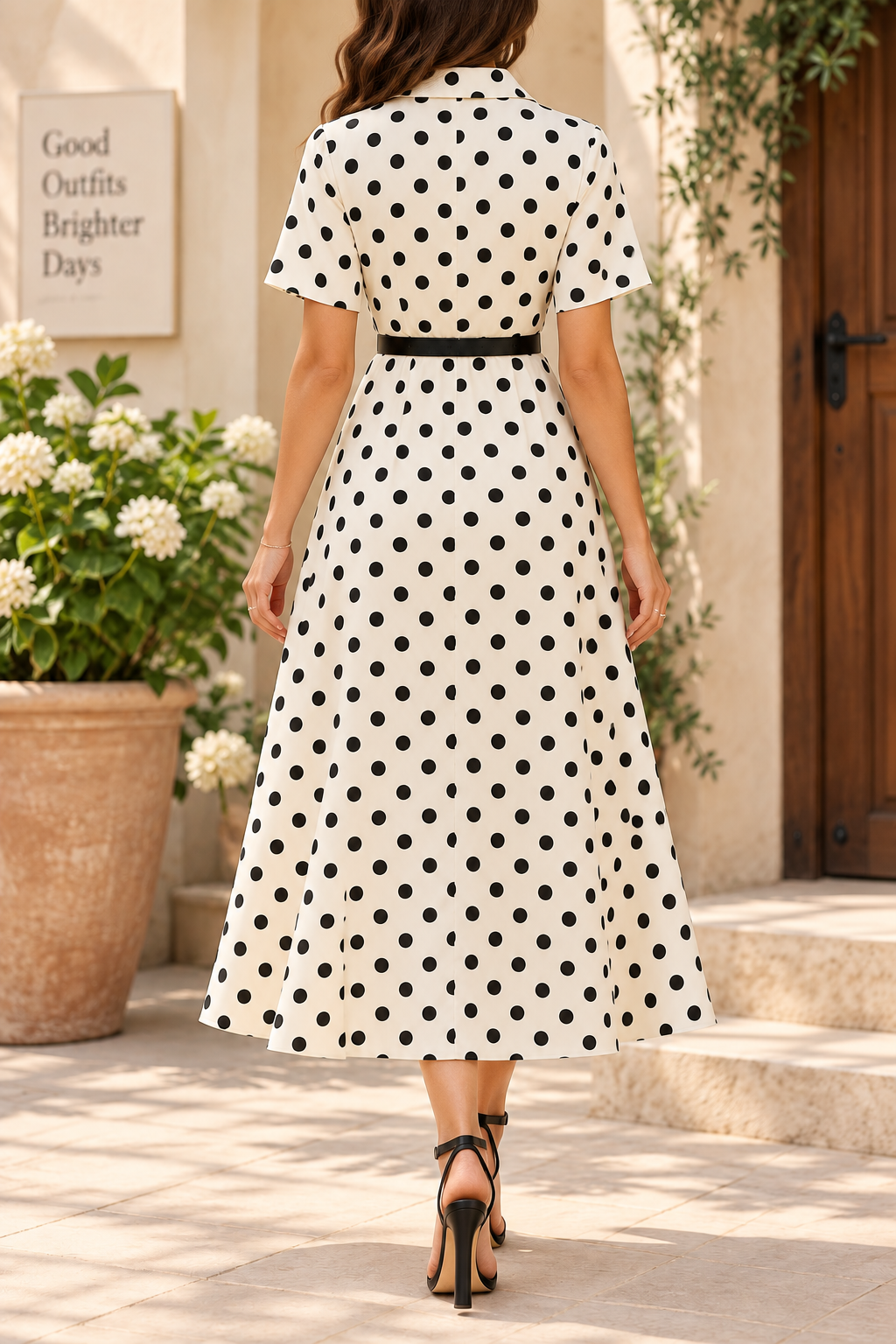 AA 0111 Polka Dot Shirt Dress