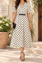 AA 0111 Polka Dot Shirt Dress