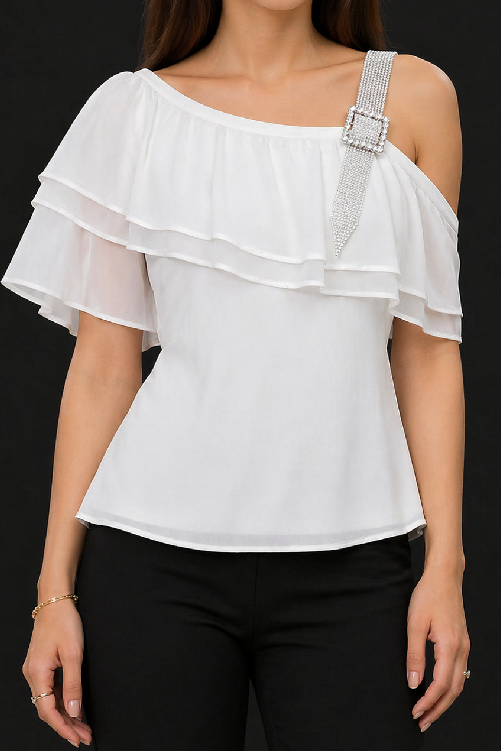 Crystal Strap Elegance Top