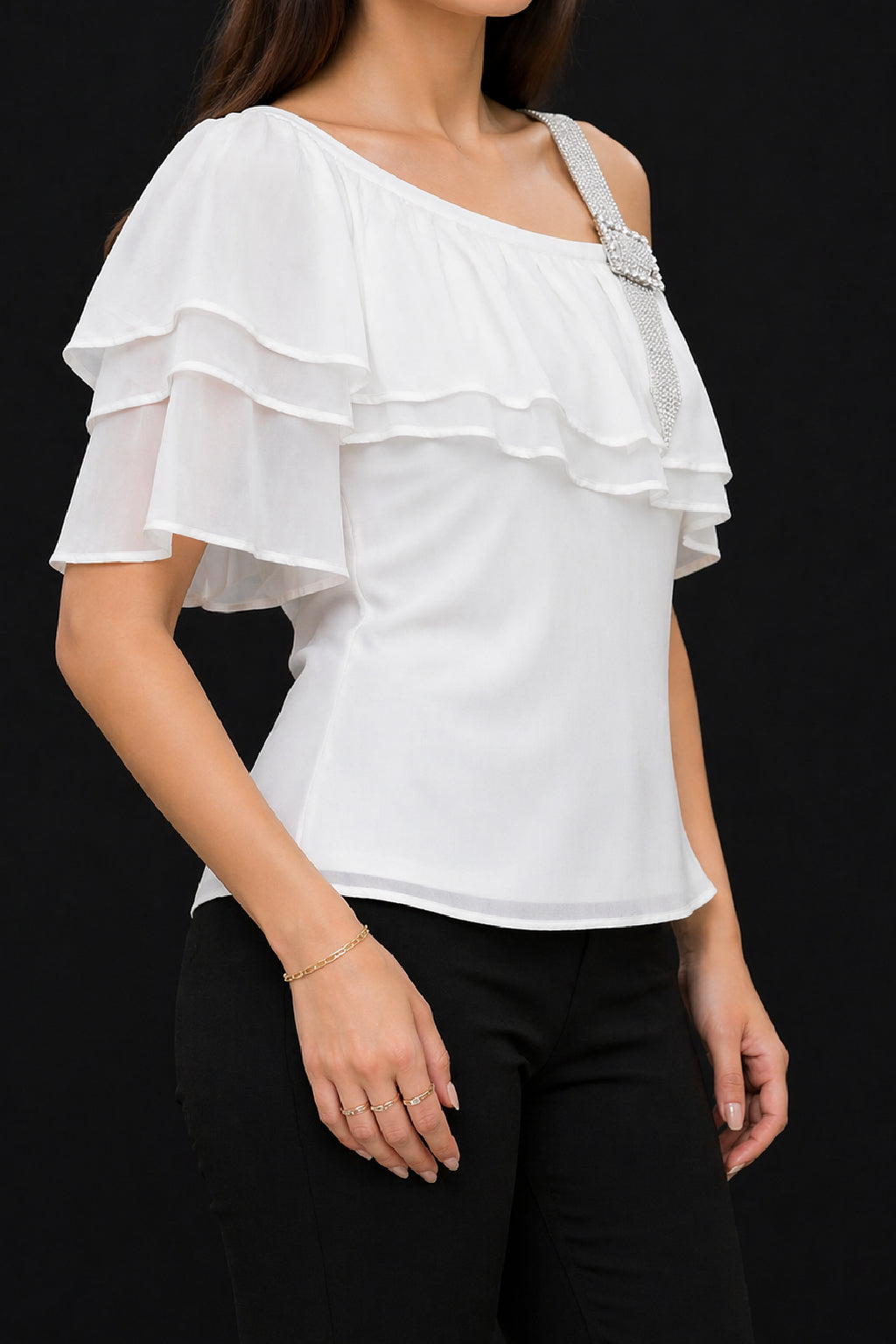 Crystal Strap Elegance Top