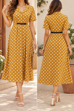 AA 0111 Polka Dot Shirt Dress